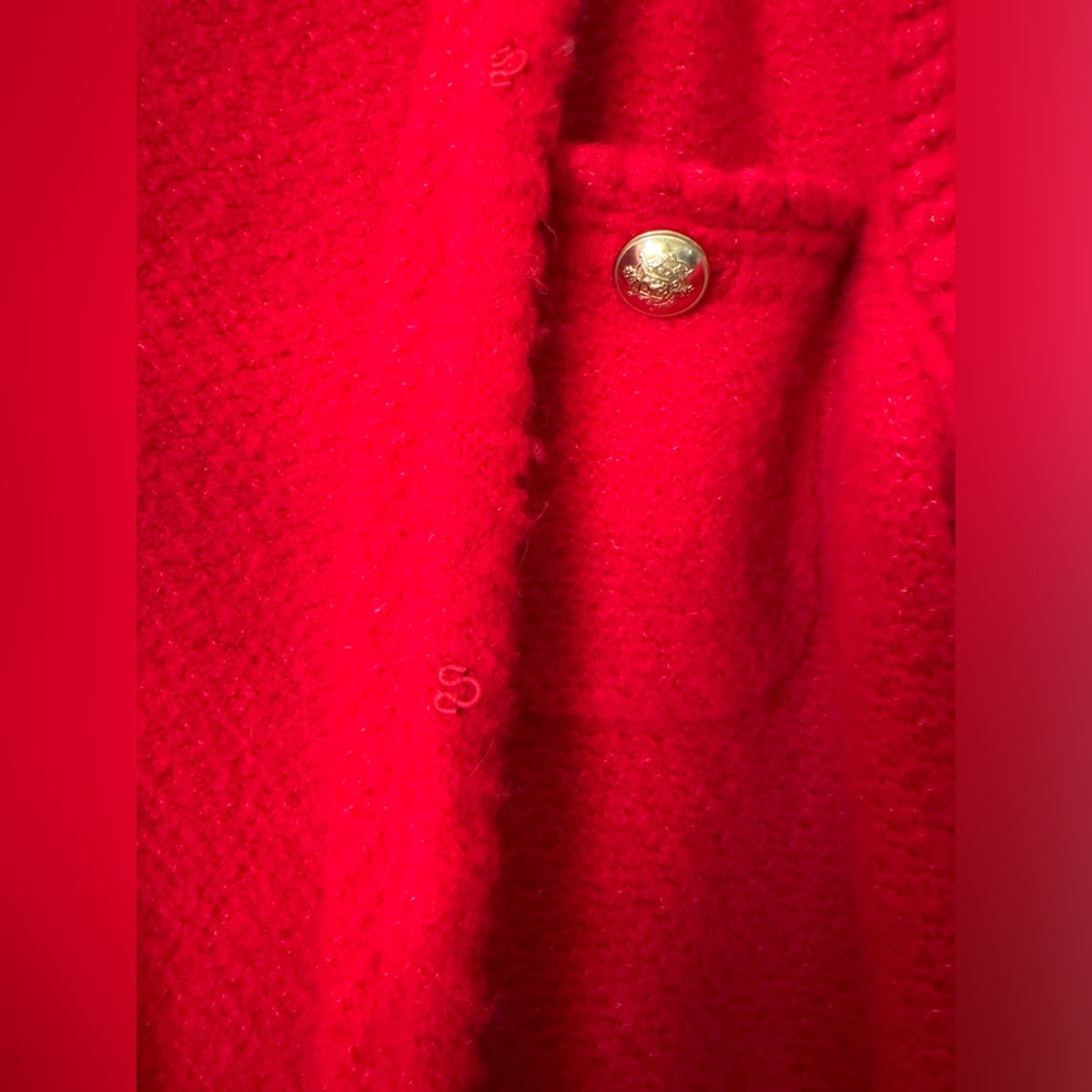J.Crew • M • Odette Sweater Lady Jacket • Merino Wool, Alpaca, Acrylic• RED - Picture 9 of 11